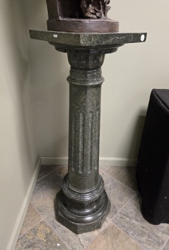 Classical Green Marble Column Form Pedestal