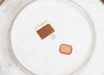 Royal Vienna Porcelain Plate of a Woman with Flowers (Gladiola)