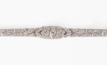 Art Deco Platinum, Diamond, & Sapphire Bracelet