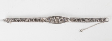 Art Deco Platinum, Diamond, & Sapphire Bracelet