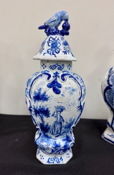 Three Delft Covered Vases