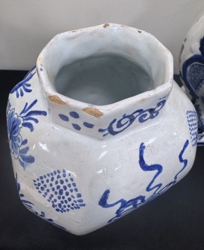 Three Delft Covered Vases