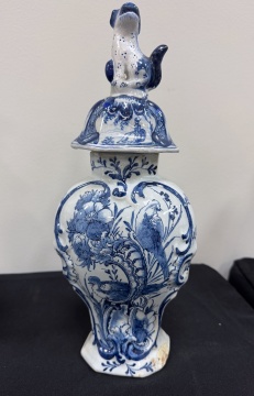 Three Delft Covered Vases