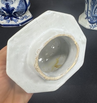 Three Delft Covered Vases