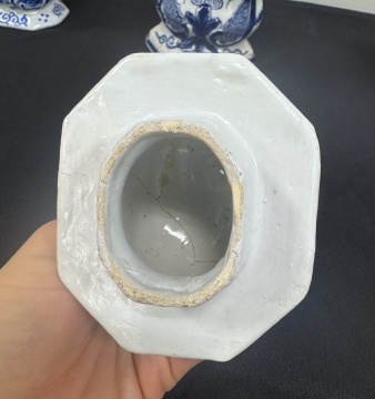 Three Delft Covered Vases