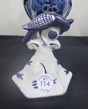 Three Delft Covered Vases