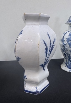 Three Delft Covered Vases