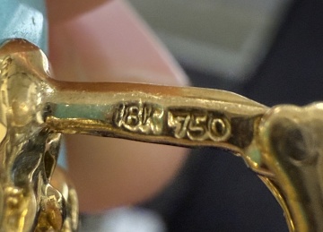 Rose de Noel style, 18K Gold, Turquoise & Diamond Earrings