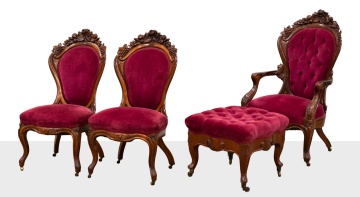 John Henry Belter Rosalie Arm Chair & Side Chairs