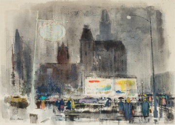 Ralph Avery (American, 1906-1976) Winter, 1971 (Downtown, Rochester, New York)