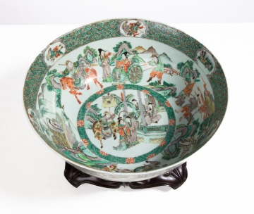 Chinese Famille Verte Punch Bowl