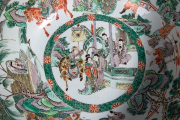 Chinese Famille Verte Punch Bowl