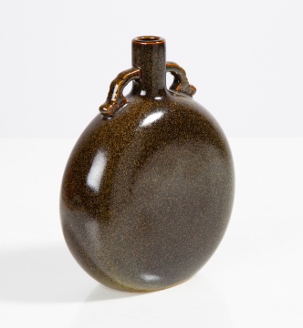 Chinese Teadust Glazed Porcelain Moon Flask