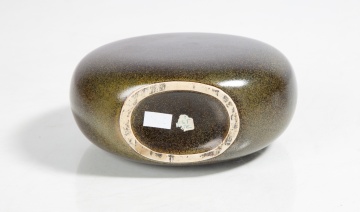 Chinese Teadust Glazed Porcelain Moon Flask