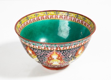 Chinese Famille Rose Porcelain Bowl, Bencharong Style