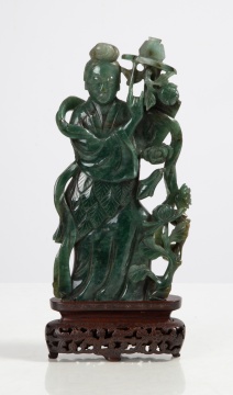 Large Chinese Jadeite Carving of a Maiden
