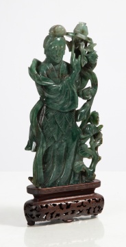 Large Chinese Jadeite Carving of a Maiden