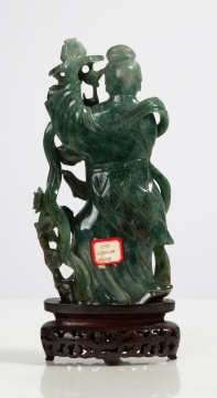 Large Chinese Jadeite Carving of a Maiden