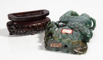 Large Chinese Jadeite Carving of a Maiden