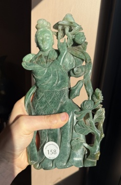 Large Chinese Jadeite Carving of a Maiden