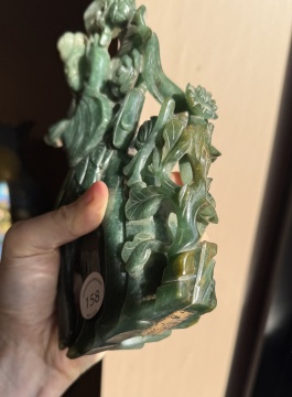 Large Chinese Jadeite Carving of a Maiden