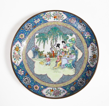 Chinese Canton Enamel Shallow Dish, Qianlong Period