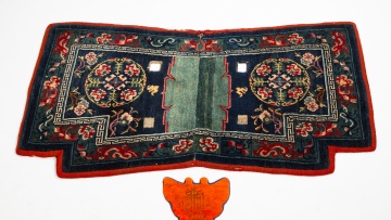 Two Tibetan Horse Saddle Covers & Horse Head Cover