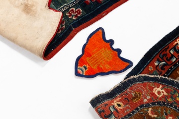 Two Tibetan Horse Saddle Covers & Horse Head Cover