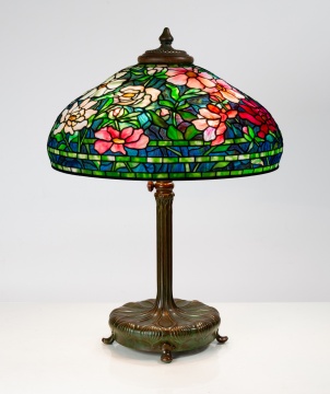 An Exceptional Tiffany Studios 22-Inch Peony Lamp