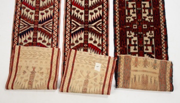 Two Tekke Turkmen Tent Band Fragments & Turkmen Yomud Tent Band Fragment