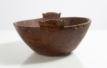 Iroquois Burl Effigy Bowl