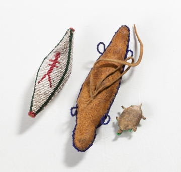 Three Native American Plains Beaded Fetishes