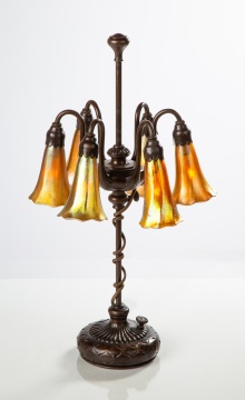 Rare Tiffany Studios Six-Light Lily Lamp