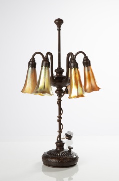 Rare Tiffany Studios Six-Light Lily Lamp