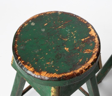 Pair of Painted Wooden Stools