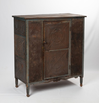 American Painted & Punched Tin Pie Safe