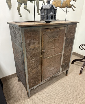 American Painted & Punched Tin Pie Safe