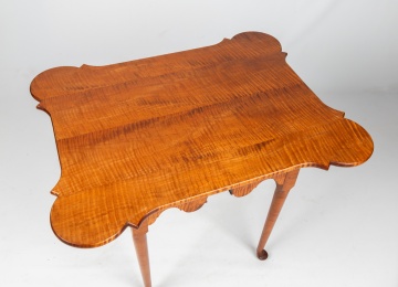 Bench-Made Queen Anne Tiger Maple Table