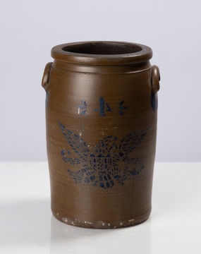 Richey & Hamilton, Palatine, West Virginia Four-Gallon Stoneware Crock with Eagle