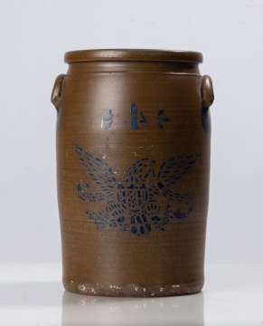 Richey & Hamilton, Palatine, West Virginia Four-Gallon Stoneware Crock with Eagle