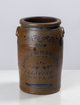 Richey & Hamilton, Palatine, West Virginia Four-Gallon Stoneware Crock with Eagle