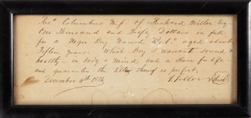 Civil War Era Letters, Slave Sale Document, & Confederate Paper Currency Notes