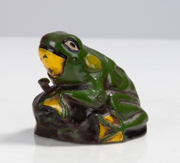 Cast Iron "Frog on Rock" Mechanical Bank