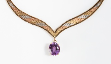 14K Gold & Amethyst Necklace