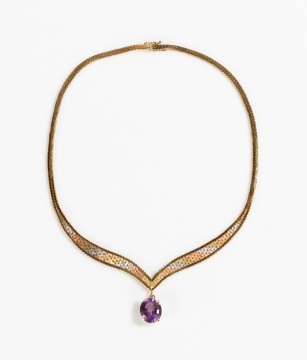 14K Gold & Amethyst Necklace