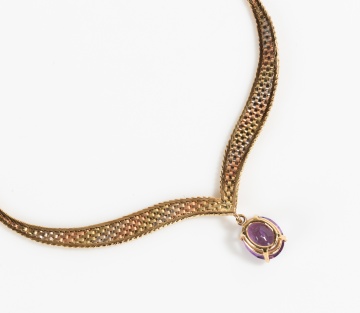 14K Gold & Amethyst Necklace
