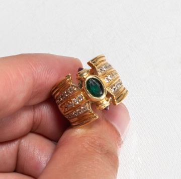 18K Gold, Ruby, & Emerald Ring