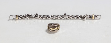 David Yurman Crossover Wide Ring & Chain Bracelet