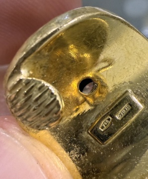 Italian Hammered 18K Gold & Diamond Earrings