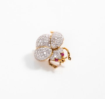18K Gold, Diamond, & Ruby Ladybug